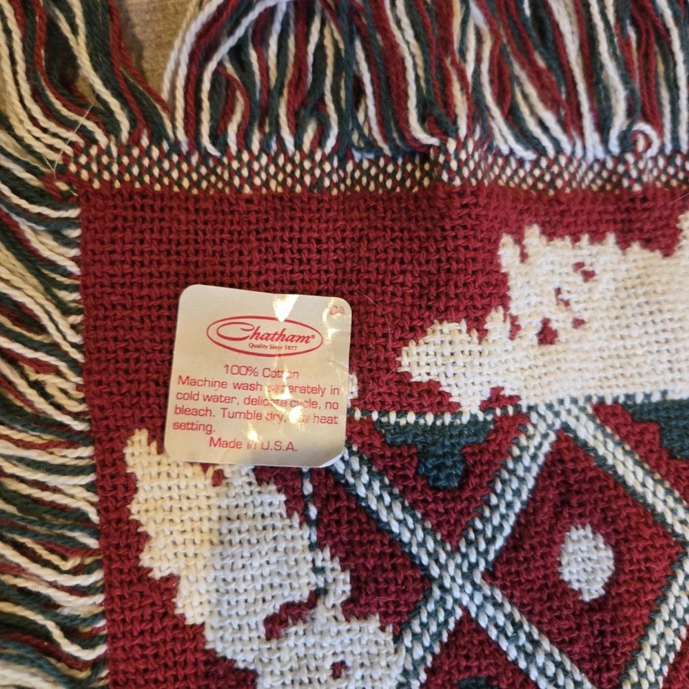 New Vtg Cotton Elegance Cotton Jacquard Throw Blanket Twas The Night Before Xmas